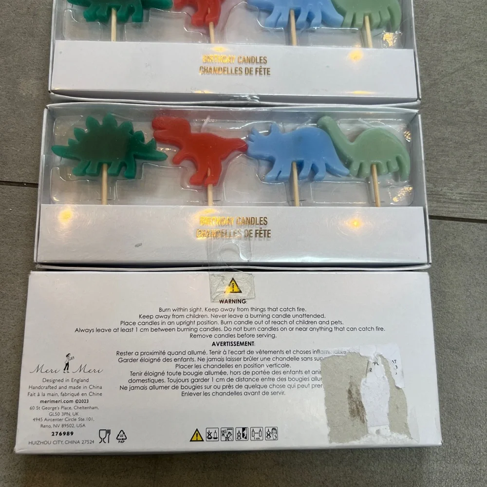 NWT Dinosaur Birthday Candles Set - each set has 4 candles approx 1”x2” each. 🦕